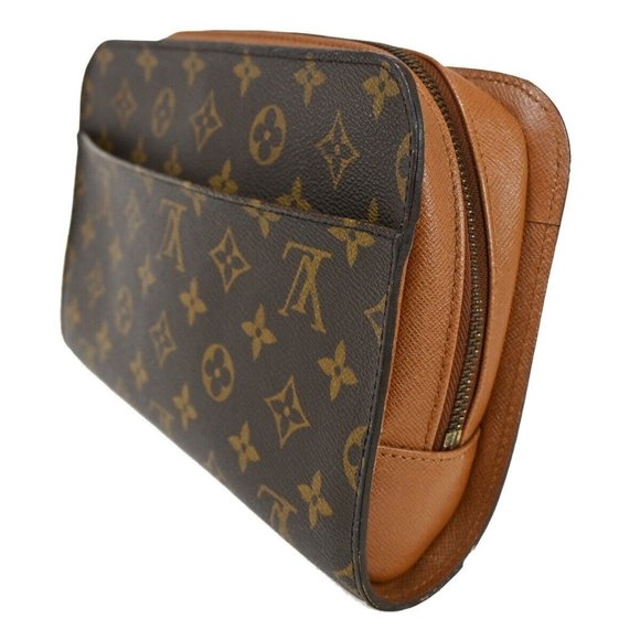 LOUIS VUITTON Orsay Clutch Hand Bag Monogram Leather Brown France - Picture 14 of 15